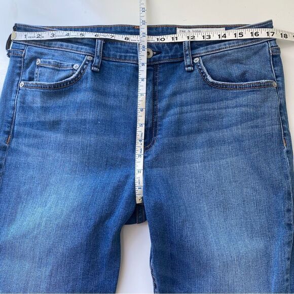 RAG & BONE Cate Mid Rise Ankle Skinny Mick hole Distressed Raw Hem Jeans Size 34 - Picture 3 of 10